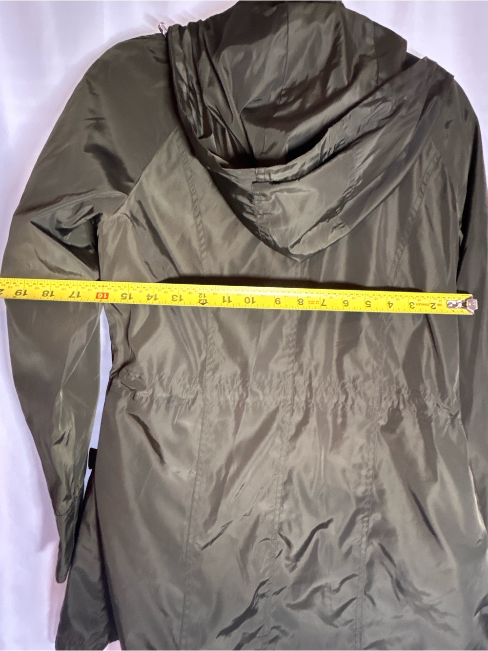 Michael Kors Women’s Olive Green Hooded Anorak Rain Jacket Utility Coat Size med - Picture 14 of 15